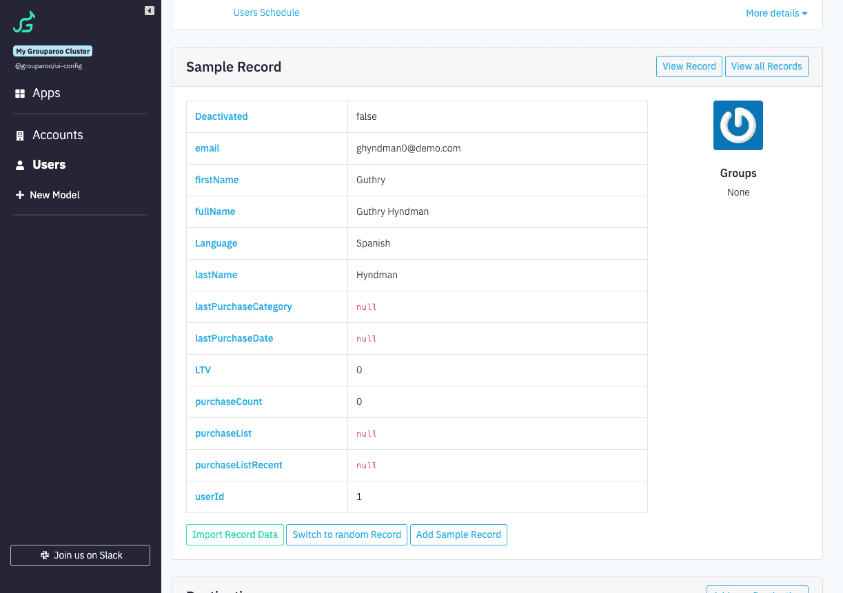 UI Config: Sample Record Added