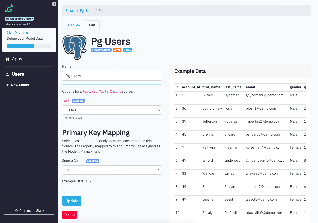 UI Config: Configure Source