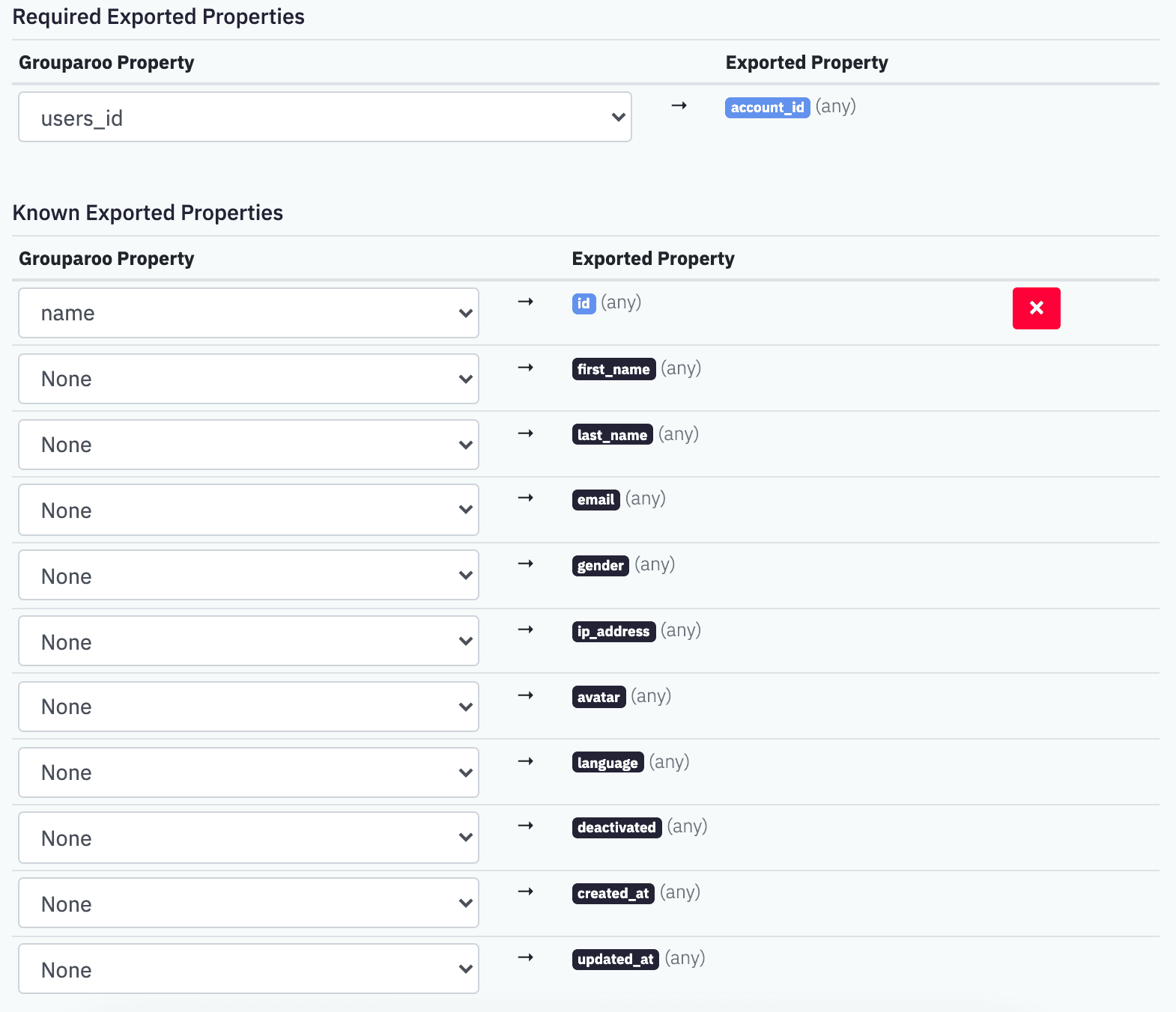 MySQL Export Record Properties Data